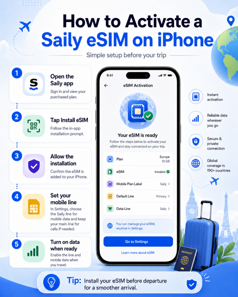 How to activate a Saily eSIM on iPhone after using Saily promo codes